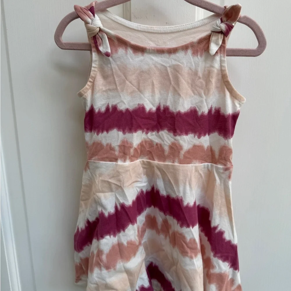 The Children's Place 2T Girls Pink and White Know Shoulder Tank Top Soft Dress - Picture 3 of 6